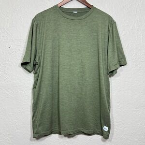 Fleet Feet Athletic T-Shirt Top Mens Large Olive Running Wicking Performance Tee